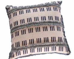 Coussin imprimé en coton et lin 