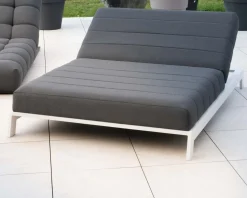 Double bain de soleil matelassé gris foncé et blanc 