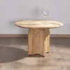 Duo de tables basses en manguier naturel et marron finition sablée "Pise"