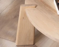 Duo de tables basses rondes en manguier naturel "Loopie"