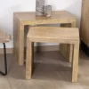 Duo de tables d'appoints gigognes en manguier lignes épurées "Manoha"