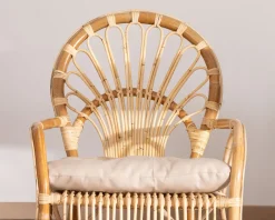 Elégant fauteuil de jardin en rotin avec assise rembourrée "Noho"