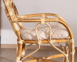Elégant fauteuil de jardin en rotin avec assise rembourrée 