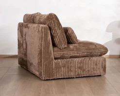 Elément 2 places pour canapé modulaire "Kédusa" en velours larges côtes coloris camel
