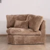 Elément d'angle pour canapé modulaire camel en velours larges côtes "Kédusa"