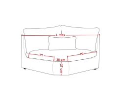 Elément d'angle pour canapé modulaire camel en velours larges côtes "Kédusa"