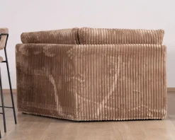 Elément d'angle pour canapé modulaire camel en velours larges côtes 