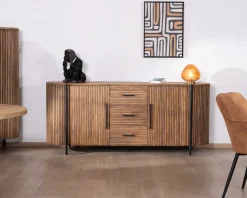 Enfilade 200 cm avec portes et tiroirs en bois exotiques 