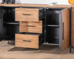 Enfilade 200 cm avec portes et tiroirs en bois exotiques 