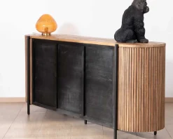 Enfilade 200 cm avec portes et tiroirs en bois exotiques 