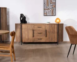 Enfilade 200 cm avec portes et tiroirs en bois exotiques 