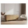 Enfilade 4 portes 200 cm en manguier teinte noyer clair "Elyka" style scandinave