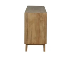 Enfilade 4 portes 200 cm en manguier teinte noyer clair 
