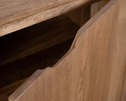 Enfilade 4 portes 200 cm en manguier teinte noyer clair 