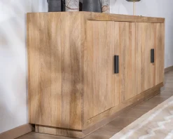 Enfilade 4 portes en manguier massif et poignée métal 
