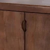 Enfilade esprit rétro chic 4 portes 180 cm en manguier massif teinte noyer "Odessa"