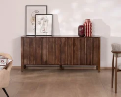 Enfilade esprit zen en manguier 180 cm « Sicora » teinte noyer