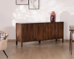 Enfilade esprit zen en manguier 180 cm « Sicora » teinte noyer