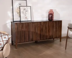 Enfilade esprit zen en manguier 180 cm « Sicora » teinte noyer