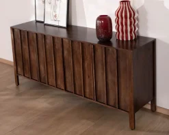 Enfilade esprit zen en manguier 180 cm « Sicora » teinte noyer