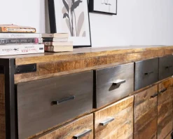 Enfilade industrielle 200 cm en manguier et métal 