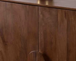 Enfilade rétro 4 portes en manguier massif foncé 180 cm 