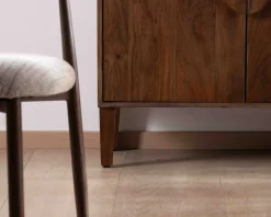 Enfilade rétro 4 portes en manguier massif foncé 180 cm 