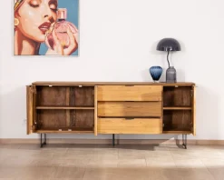 Enfilade rétro en teck naturel recyclé 