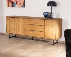 Enfilade rétro en teck naturel recyclé 