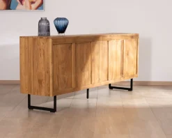 Enfilade rétro en teck naturel recyclé 