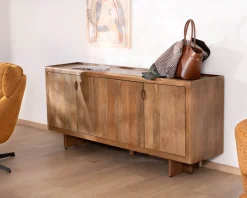 Enfilade vintage 4 portes en manguier naturel 