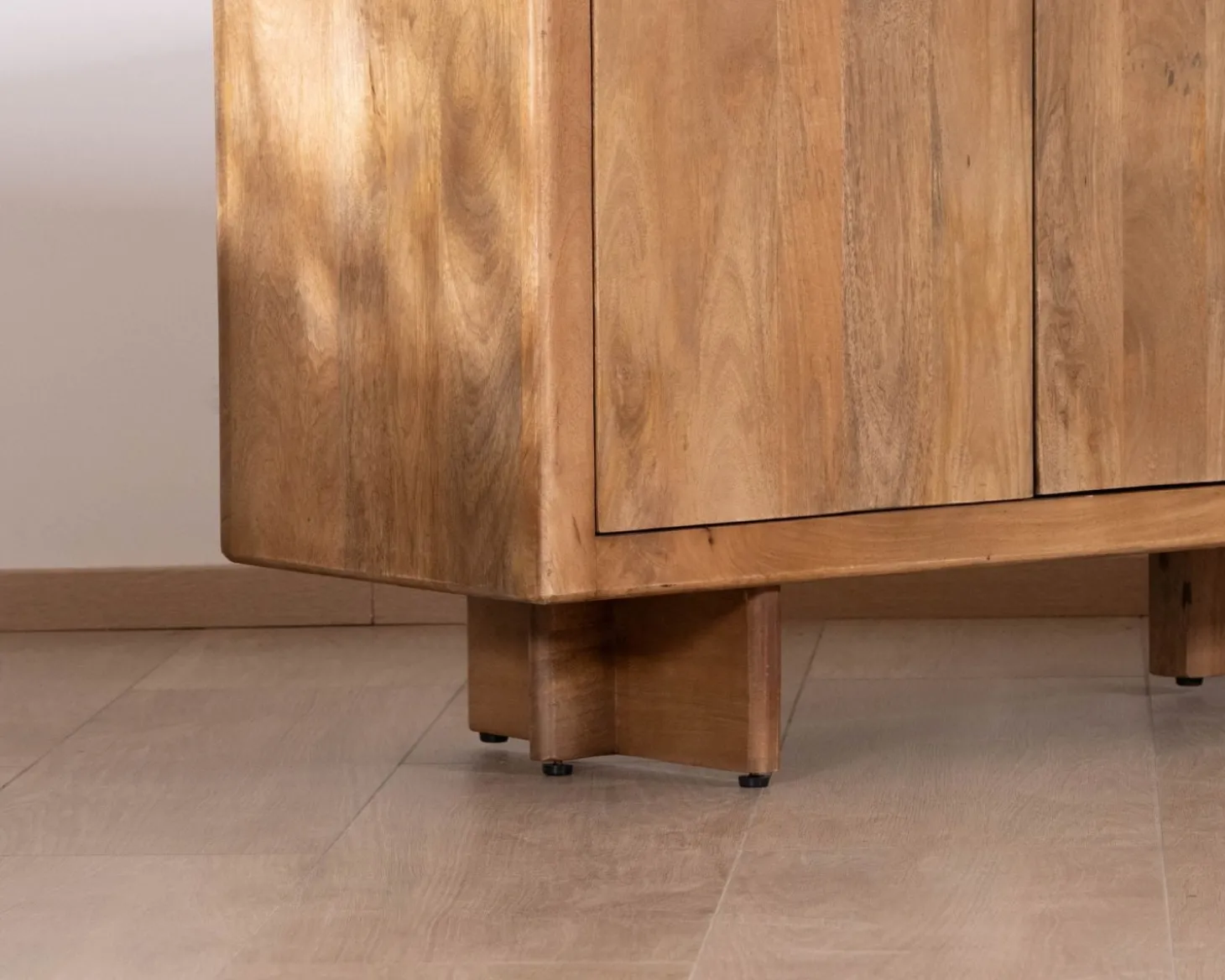 Enfilade vintage 4 portes en manguier naturel "Odely" 180 cm style rétro chic
