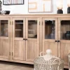 Enfilade vitrée 6 portes en manguier massif 190cm "Maestro"