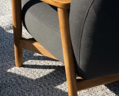 Ensemble canapé et fauteuil de jardin en tissu gris foncé "Aristochair"