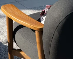 Ensemble canapé et fauteuil de jardin en tissu gris foncé 