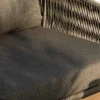 Ensemble de jardin haut de gamme 3 pièces en teck et tissu gris foncé "Tuléo"