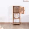 Etagère de rangement en acacia avec un compartiment en persienne "Conoa"