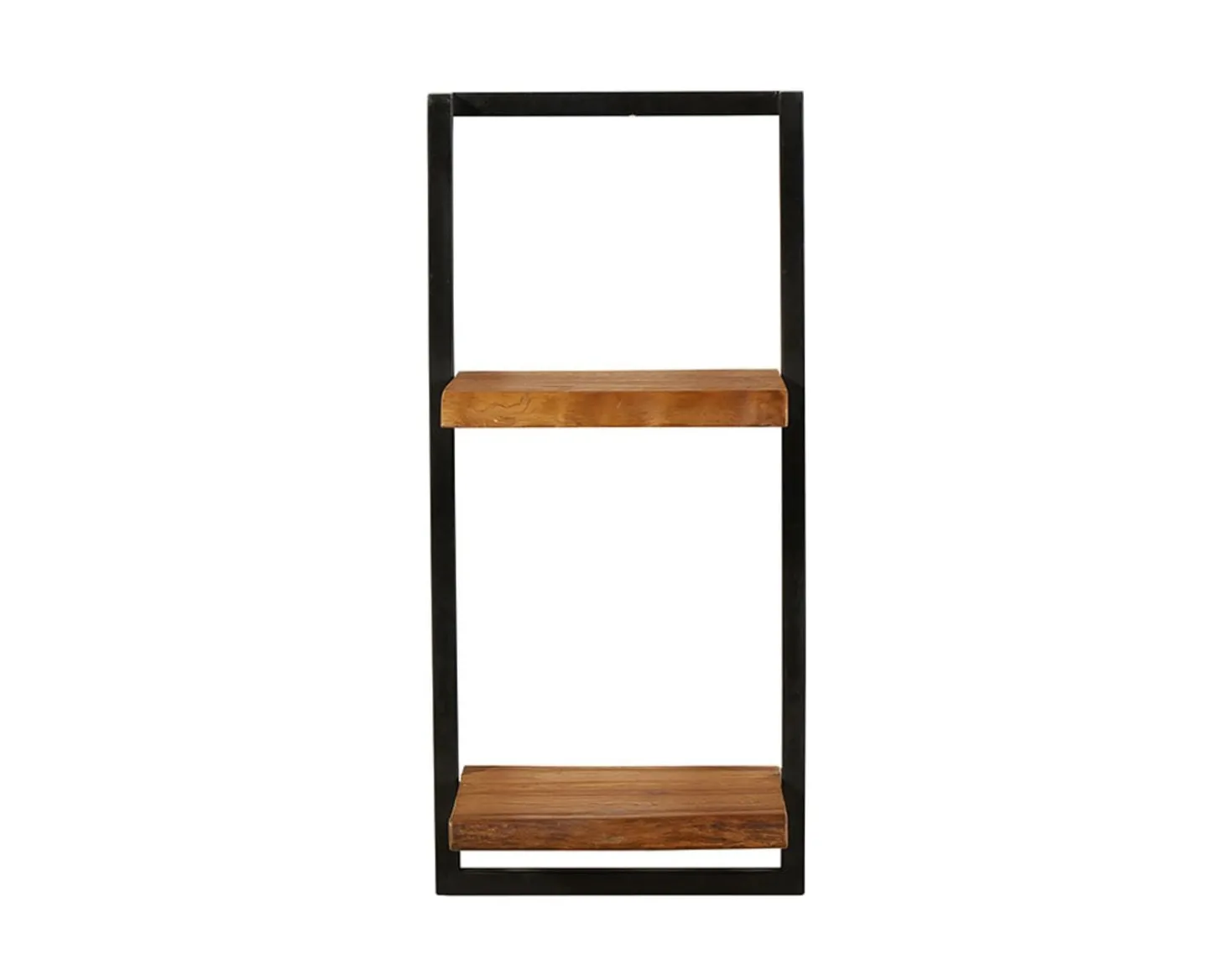 Etagère murale 2 tablettes en teck naturel recyclé et métal "Ulva"