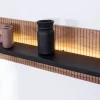 Etagère murale en acacia avec éclairage LED "Bopee"