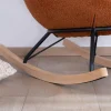 Fauteuil à bascule contemporain en tissu bouclette terracotta "Calista"