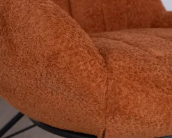 Fauteuil à bascule contemporain en tissu bouclette terracotta 