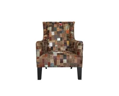 Fauteuil bergère 100% unique tissu recyclé et bois 