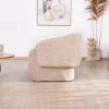 Fauteuil club revisité « Sweet Culture » en tissu marron chiné esprit vintage contemporain