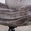 Fauteuil confort gris cendré esprit rétro avec repose-pieds "Branson" pivotant 360°