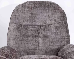 Fauteuil confort gris cendré esprit rétro avec repose-pieds 