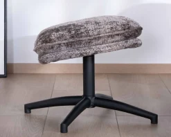 Fauteuil confort gris cendré esprit rétro avec repose-pieds 