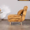 Fauteuil cosy convertible "Folda" en tissu jaune moutarde
