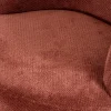 Fauteuil d'appoint pivotant en tissu chenillé terracotta "Ladoga" design enveloppant