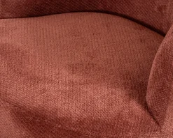 Fauteuil d'appoint pivotant en tissu chenillé terracotta "Ladoga" design enveloppant