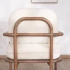 Fauteuil d'appoint style rétro "Pio" tissu bouclette écru